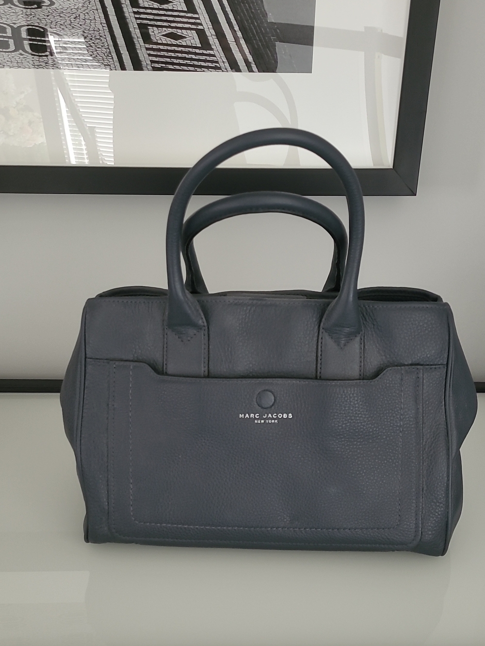 Marc Jacobs Dark Navy Pebbled Leather Tote